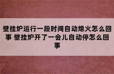 壁挂炉运行一段时间自动熄火怎么回事 壁挂炉开了一会儿自动停怎么回事